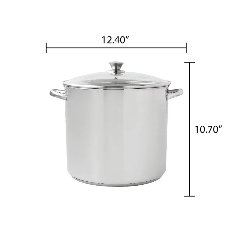 Mainstays Stainless Steel 20-Quart Stock Pot with Glass Lid