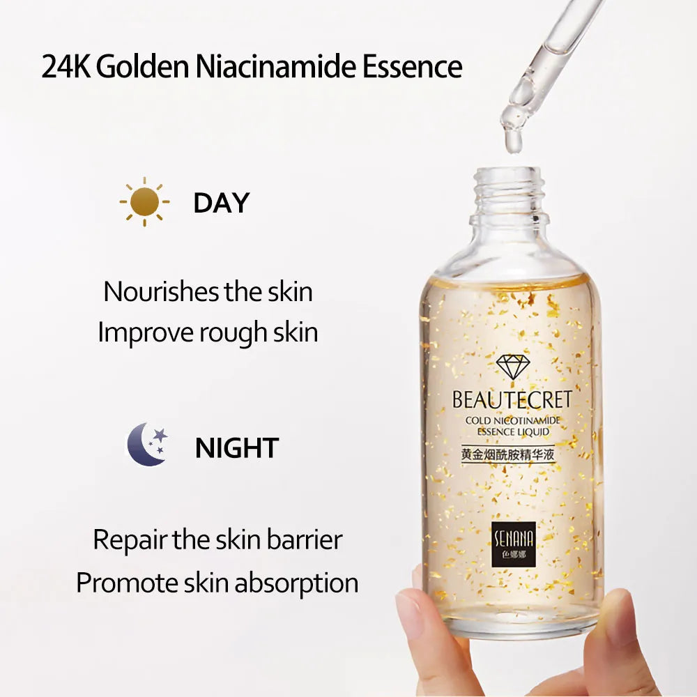 Face Cream Kit 24K Gold Niacinamide Essence Remove Dark Eye Circles.