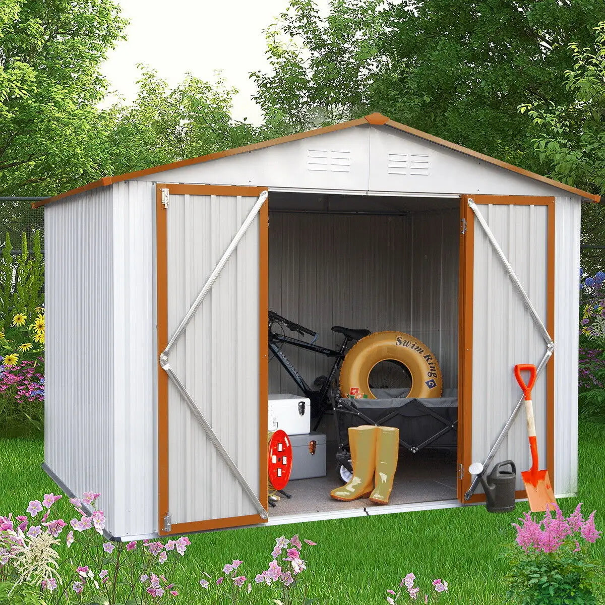 Outdoor Heavy Duty Metal Storage Shed.