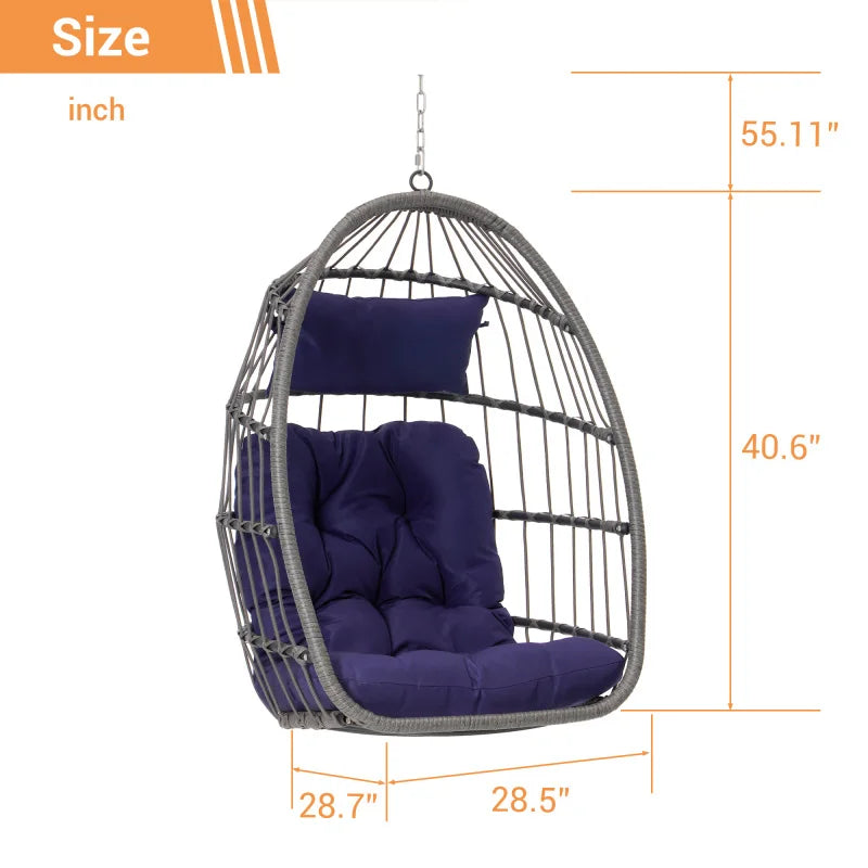 Outdoor Garden Rattan Egg Swing Chair.