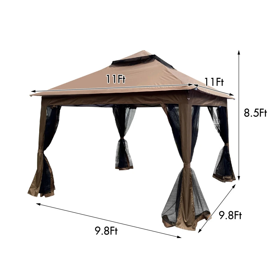 Outdoor 11x11Ft Pop Up Gazebo Canopy.