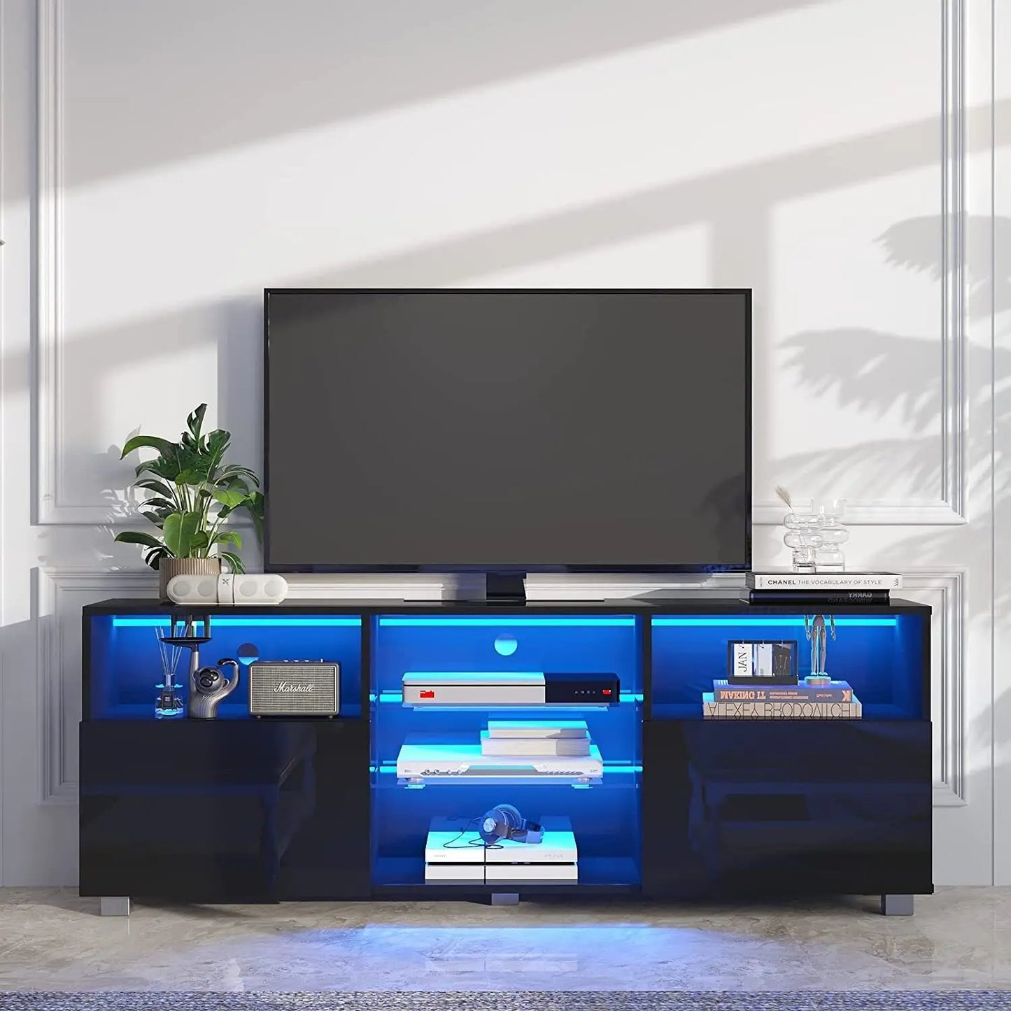 Modern LED TV Stand Media Console Table Entertainment Center.