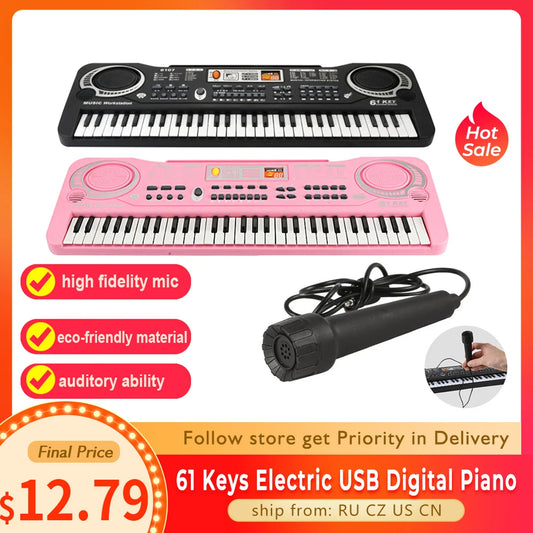 61 Keys Electronic Organ USB Digital Keyboard Piano