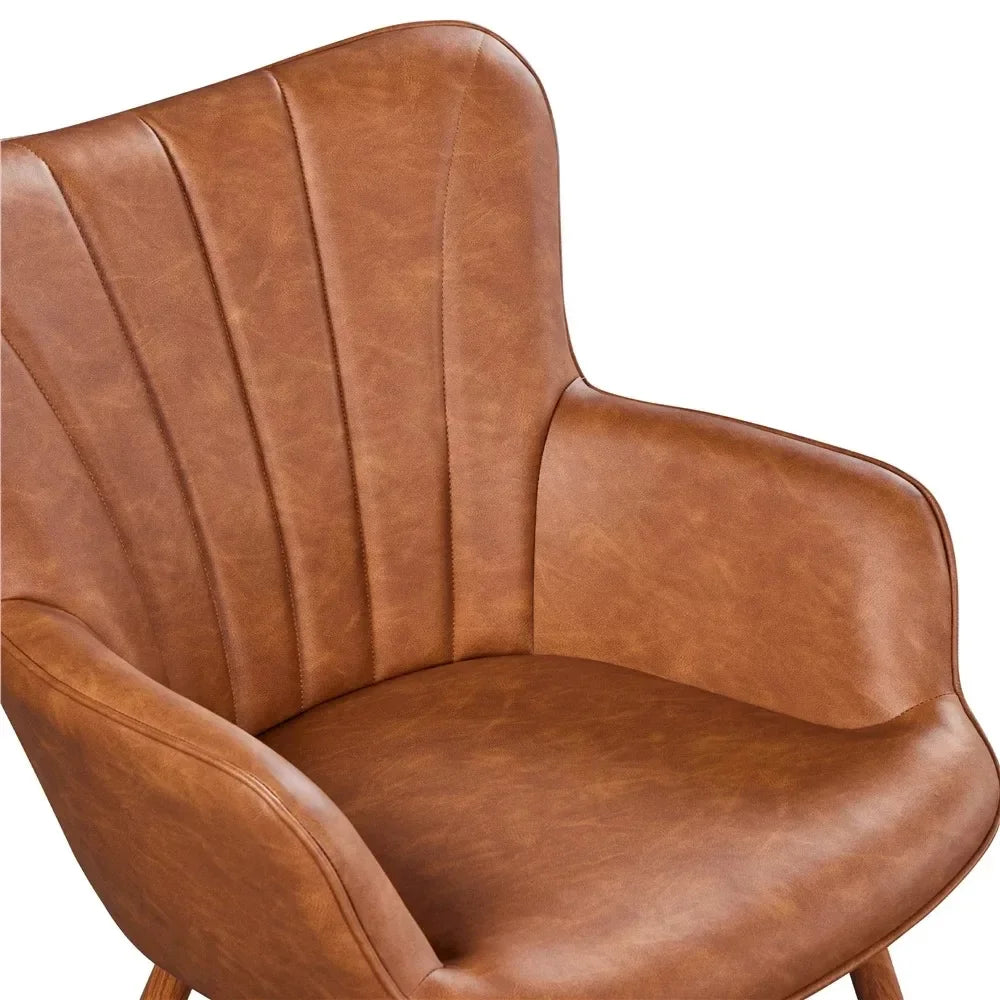 Modern Upholstered Faux Leather Accent Chair.