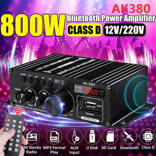 Power Amplifier Audio Karaoke Home Theater.