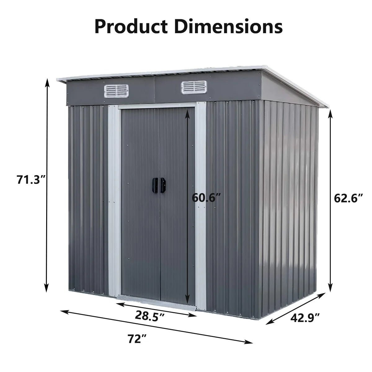 3.5x6FT Outdoor Storage Sheds Garden Shed.