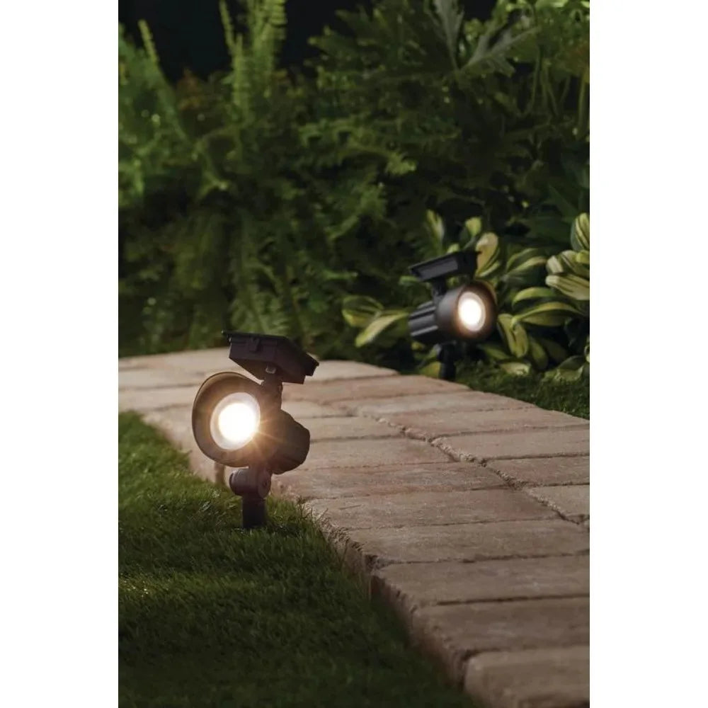 Mainstays Solar Powered Black LED Landscape Spot Ligh.