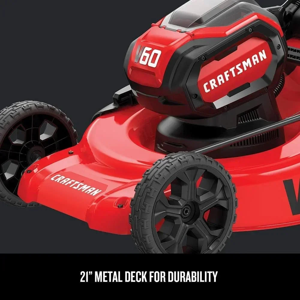 CRAFTSMAN V60* 3-in-1 Cordless Lawn Mower, 21-Inch.