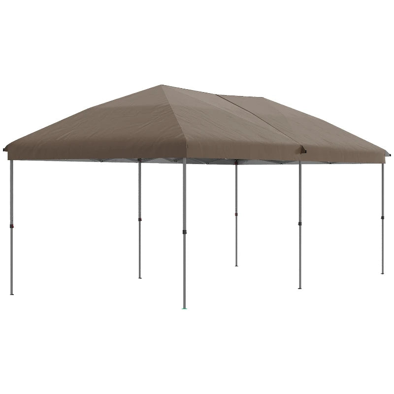 Brown 10' x 19' Pop Up Canopy with Easy Up Steel Frame.