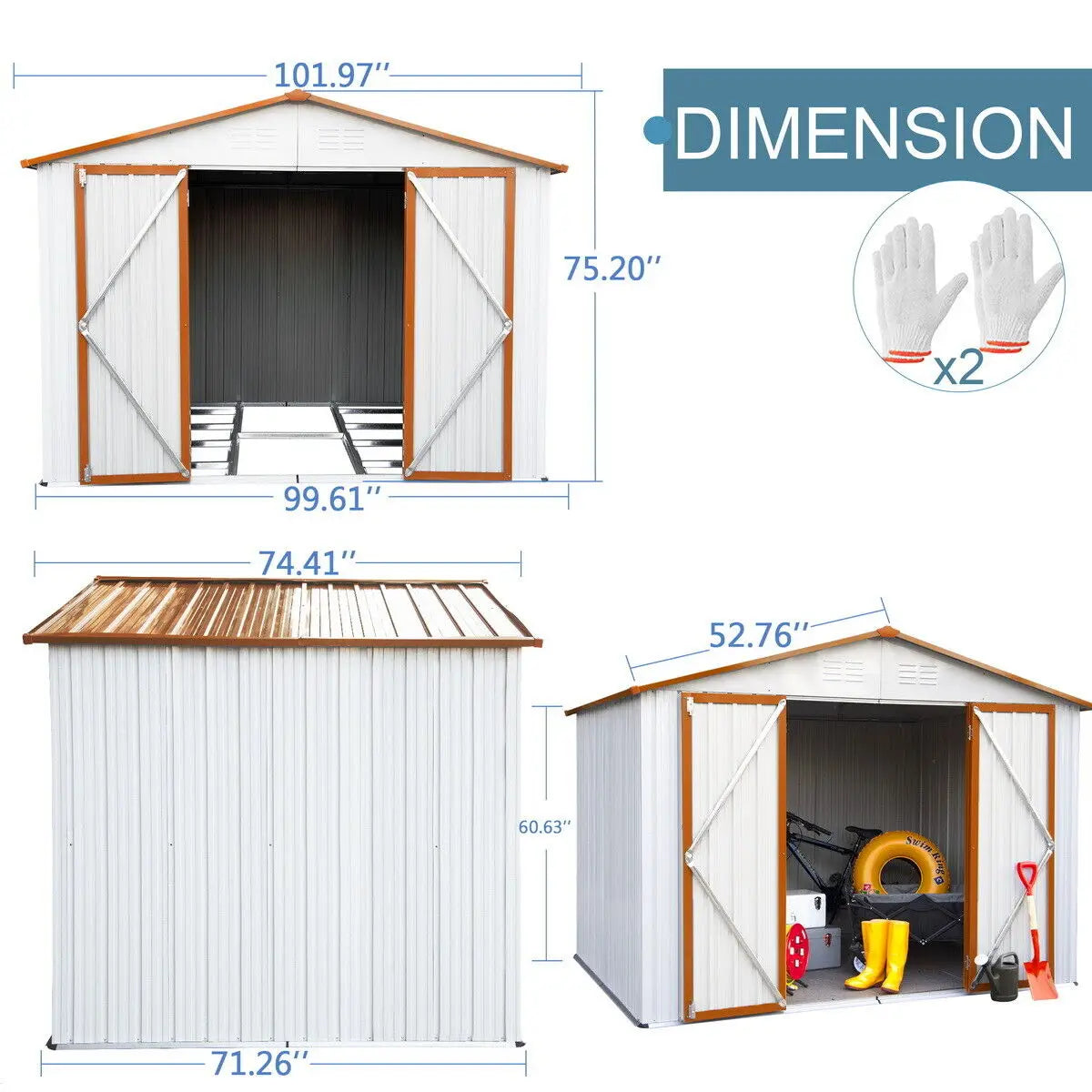 Outdoor Heavy Duty Metal Storage Shed.