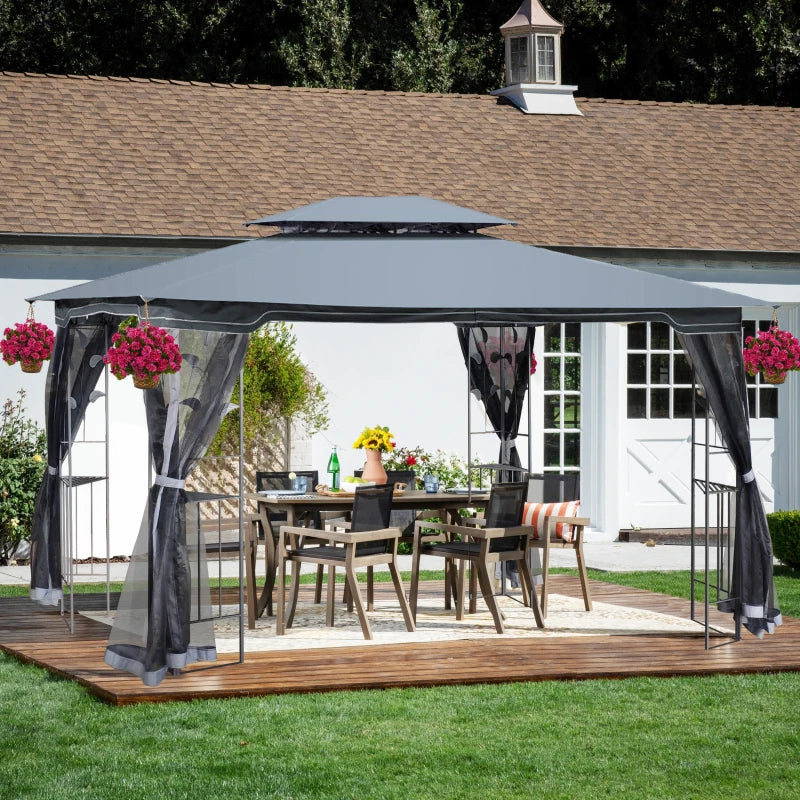 Gray13x10 Outdoor Patio Gazebo Canopy.