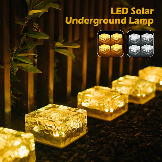 4pcs Solar LED Lights Outdoor Lawn Lamp Solar Brick Light