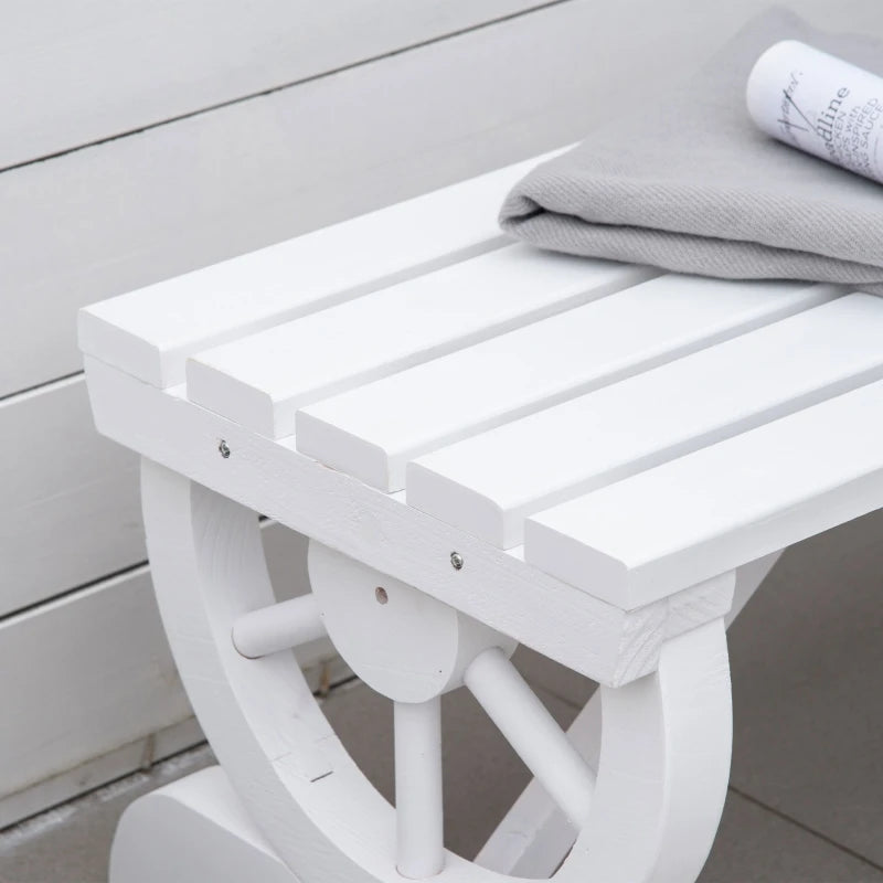 White 2-Person Garden Bench