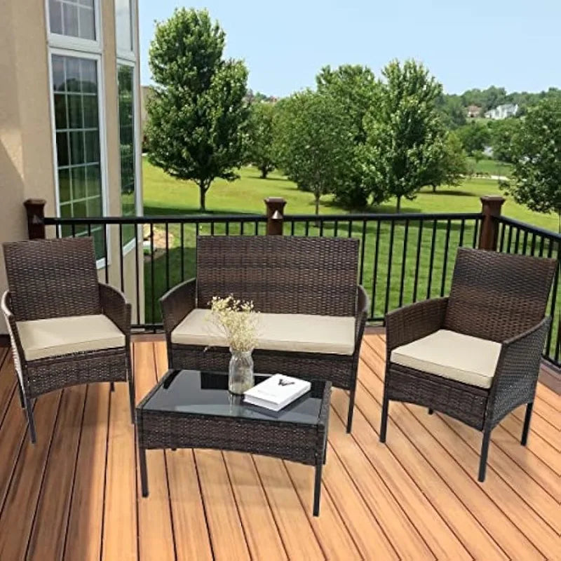 Patio Furniture Set, 4 Pieces .