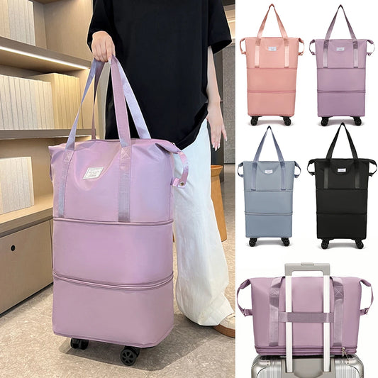 Collapsible Trolley Bag Large Capacity Luggage Rolling Bags.