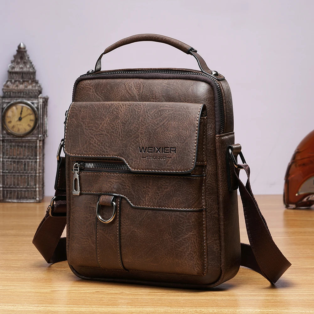 Men's Genuine Leather Crossbody Shoulder Bags.