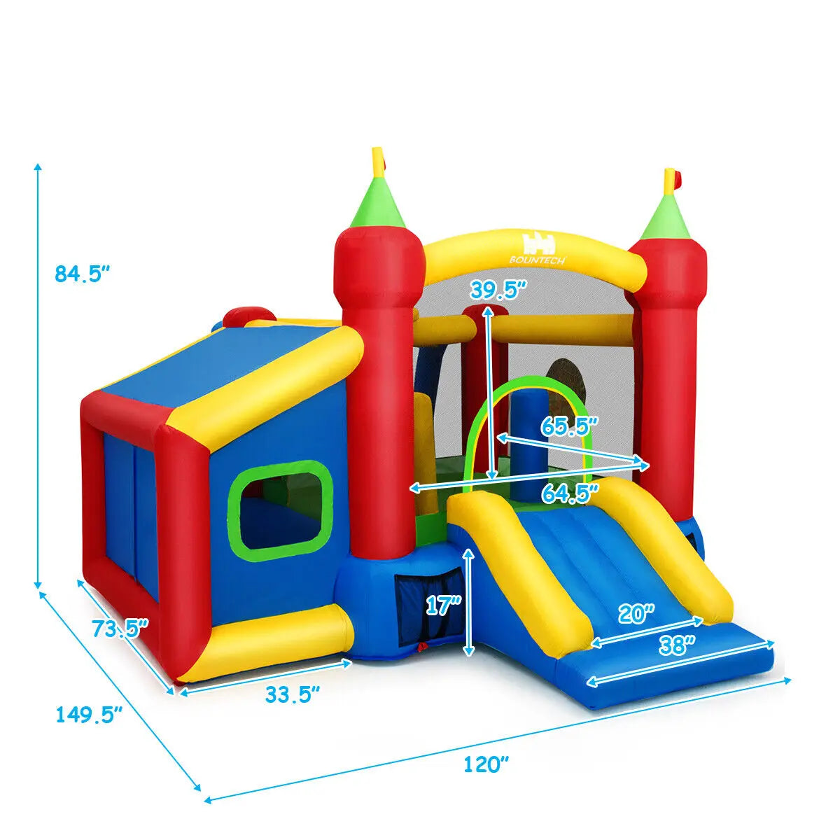 Kids Gift Inflatable Bounce House Slide Jumping Castle Ball Pit 480W Blower