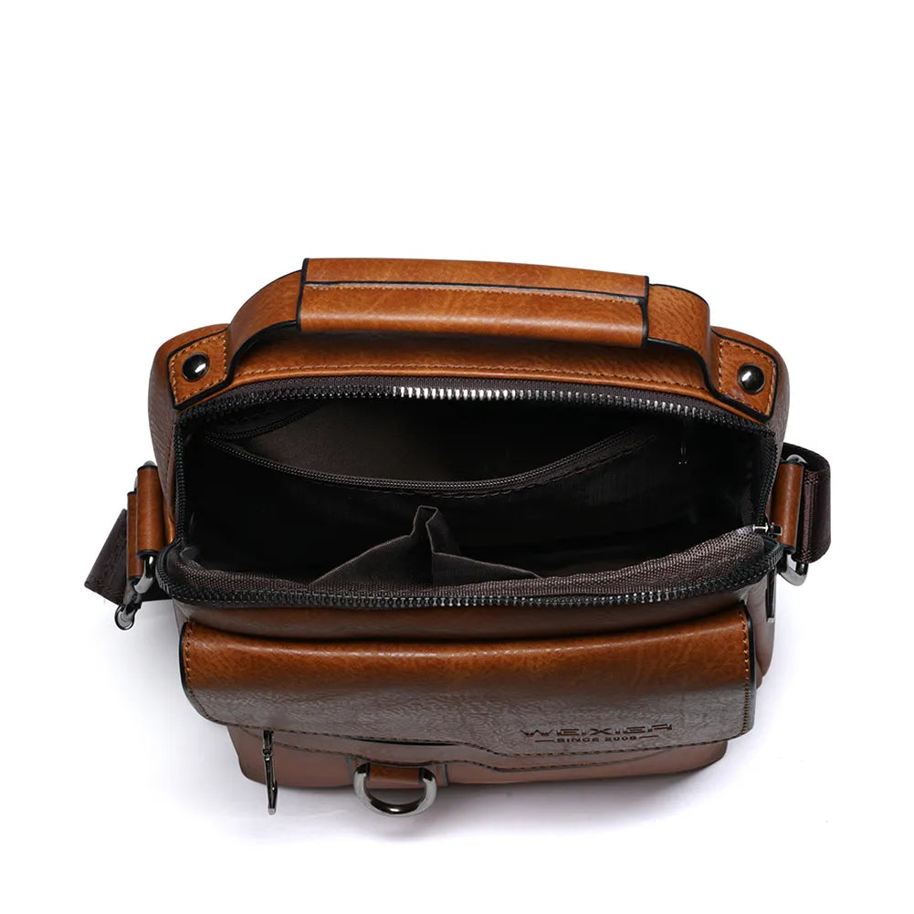 Men's Genuine Leather Crossbody Shoulder Bags.