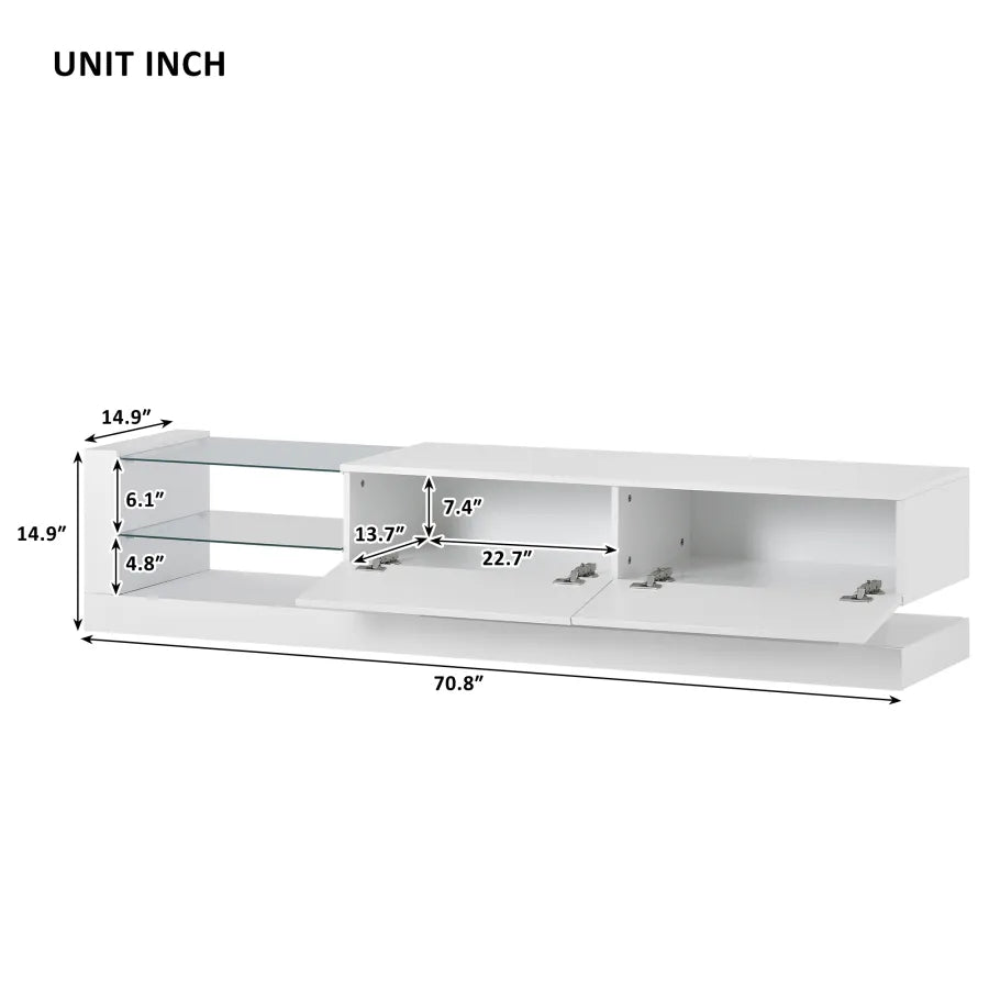 TV Stand with Two Media Storage Cabinets