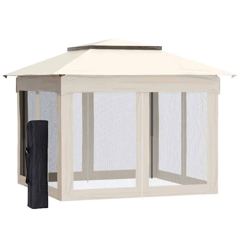 Beige 11' x 11' Pop Up Gazebo.