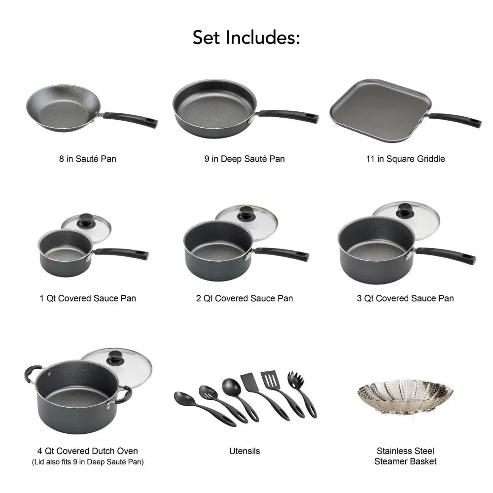 Tramontina Primaware 18 Piece Non-stick Cookware Set.