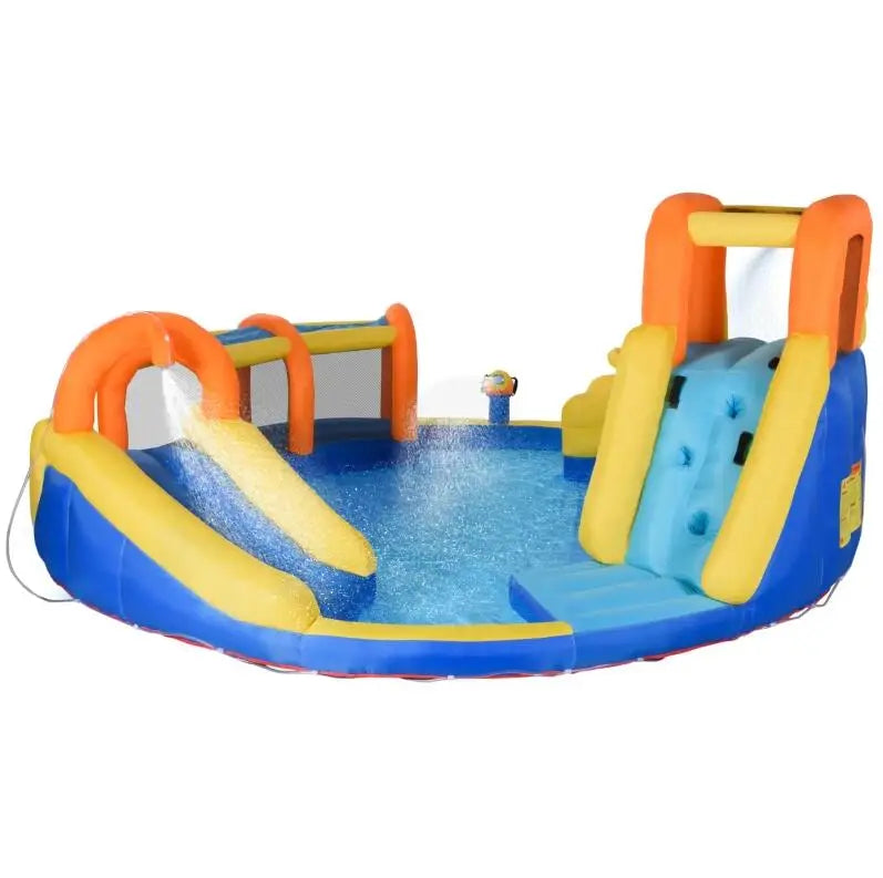 6-in-1 Kids Inflatable Water Slide, Bounce House with Slide,