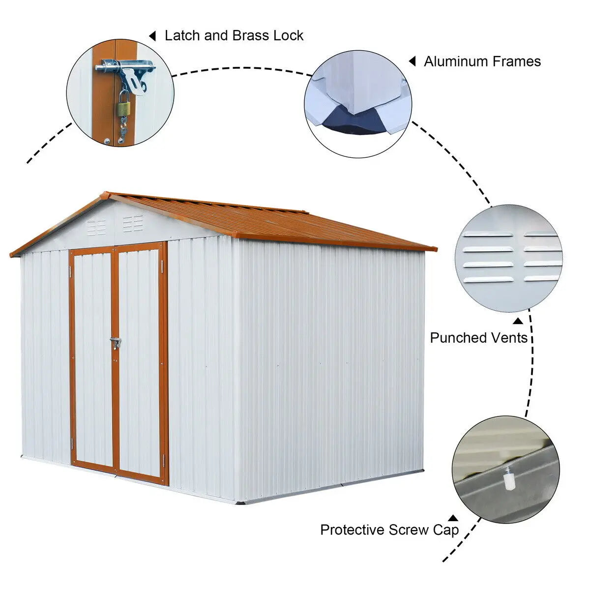 Outdoor Heavy Duty Metal Storage Shed.