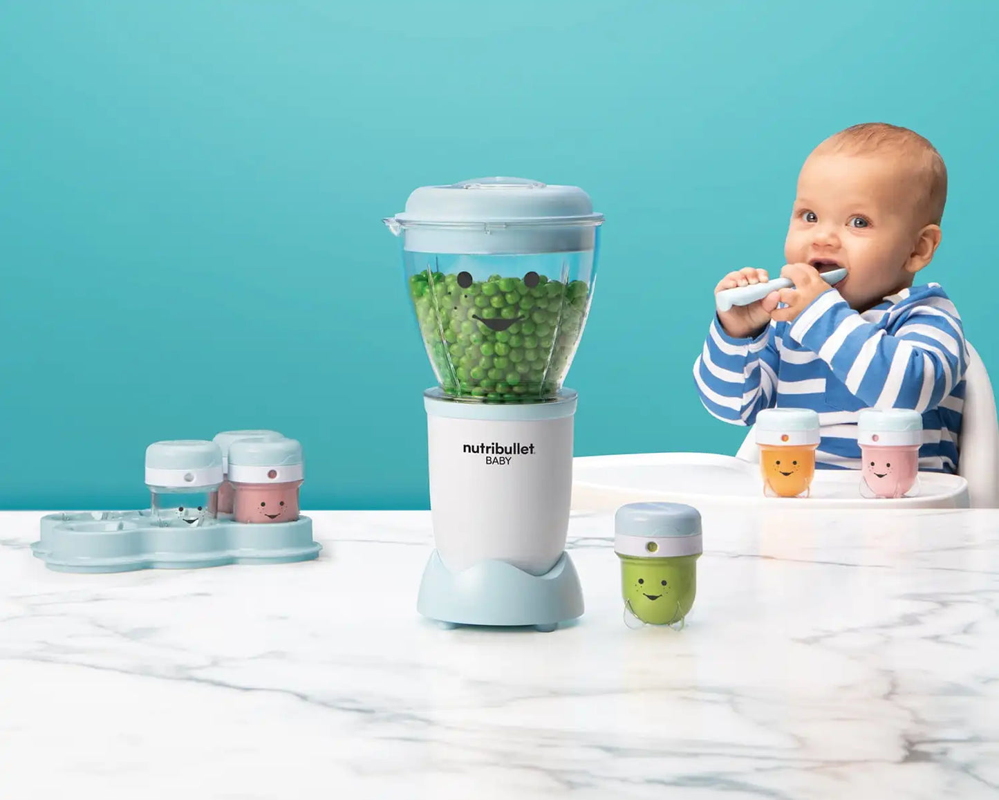 nutribullet Baby® Baby Food Blender 16 Piece NBY10100 – Blue / White