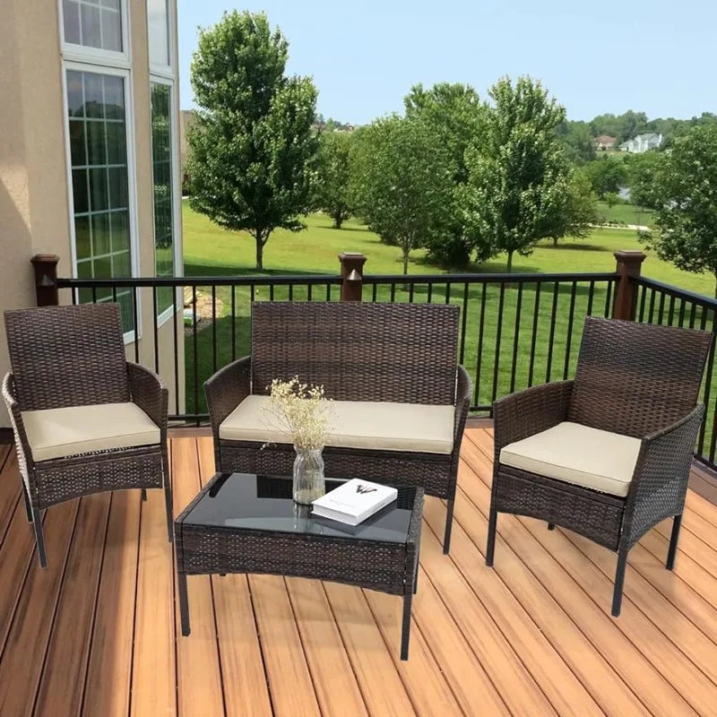 Patio Furniture Set, 4 Pieces .