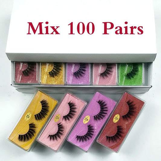 3D Mink Lashes Bulk Wholesale 30/50/100pcs Natural Fluffy Wispy