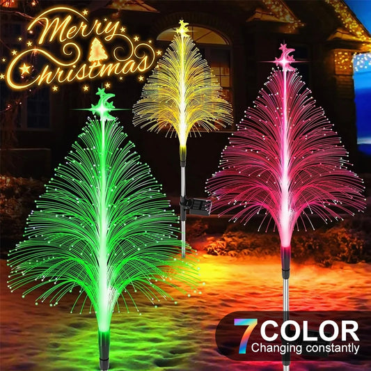 Solar Fiber Christmas Lights LED Outdoor Pathway Lights.