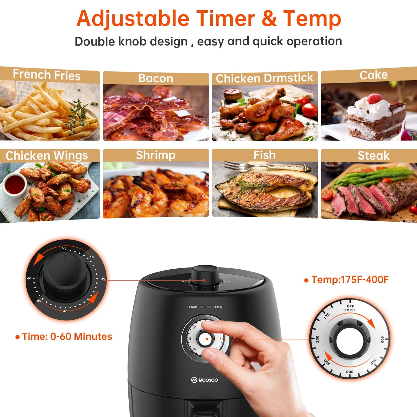 Mini Small Air Fryer, Compact 2 Quart Air Fryer & 50pcs Paper Liner