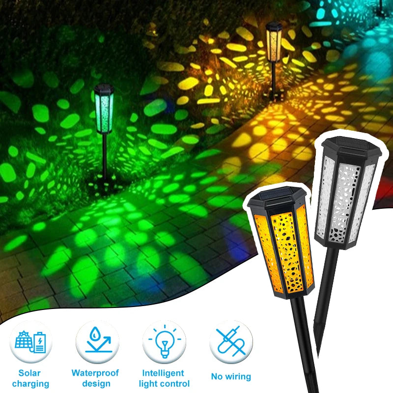 1600mAh Solar Led Lawn Lamp Outdoor Auto 7 Colors.