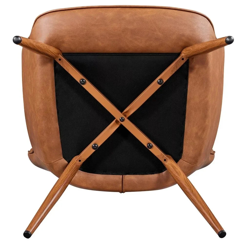 Modern Upholstered Faux Leather Accent Chair.