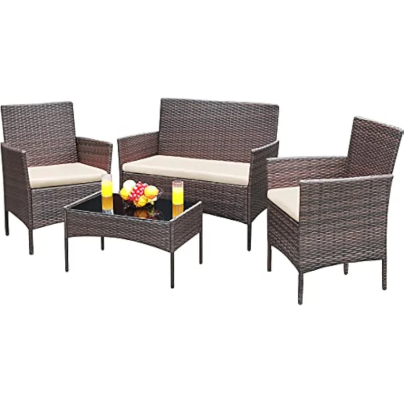 Greesum Patio Furniture 4 Pieces Conversation Sets.