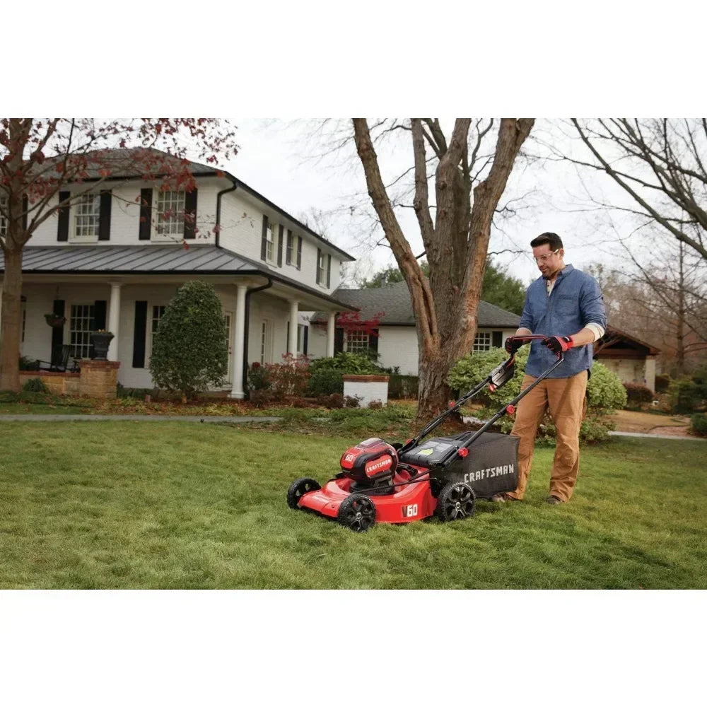 CRAFTSMAN V60* 3-in-1 Cordless Lawn Mower, 21-Inch.