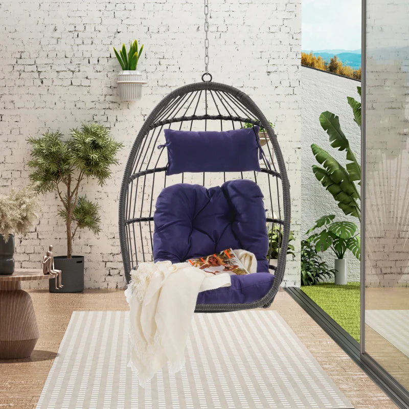 Outdoor Garden Rattan Egg Swing Chair.