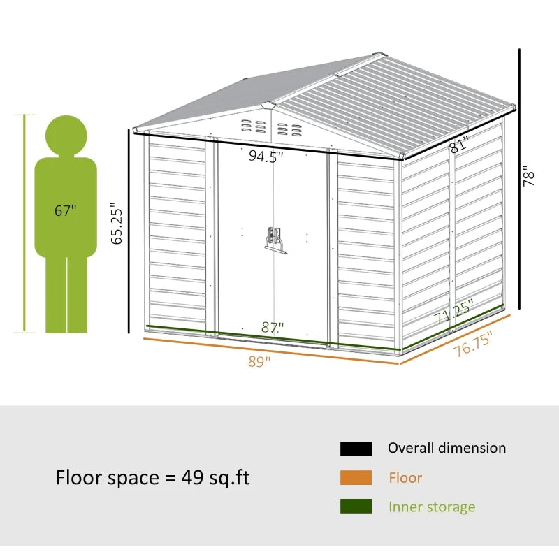 8' x 7' Outdoor Storage Shed.