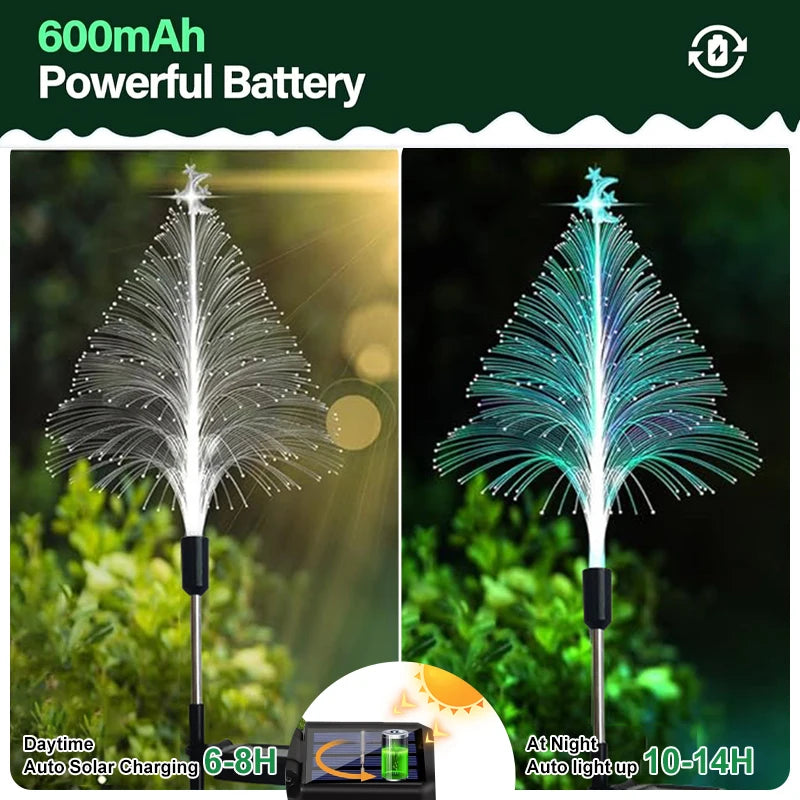 Solar Fiber Christmas Lights LED Outdoor Pathway Lights.