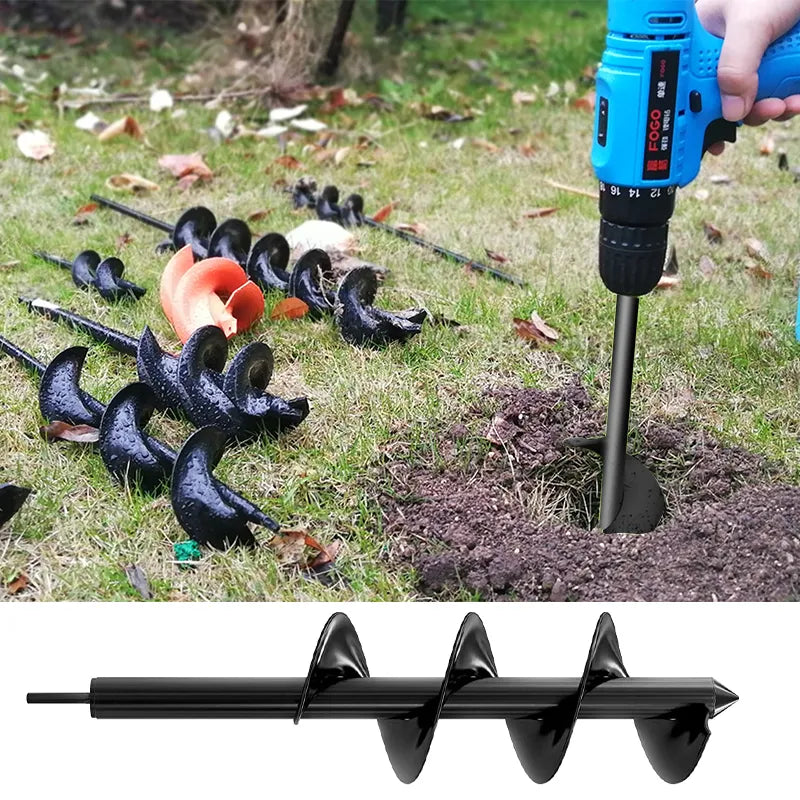 9 Size Garden Auger Drill Bit Tool Ground Drill Earth Drill.