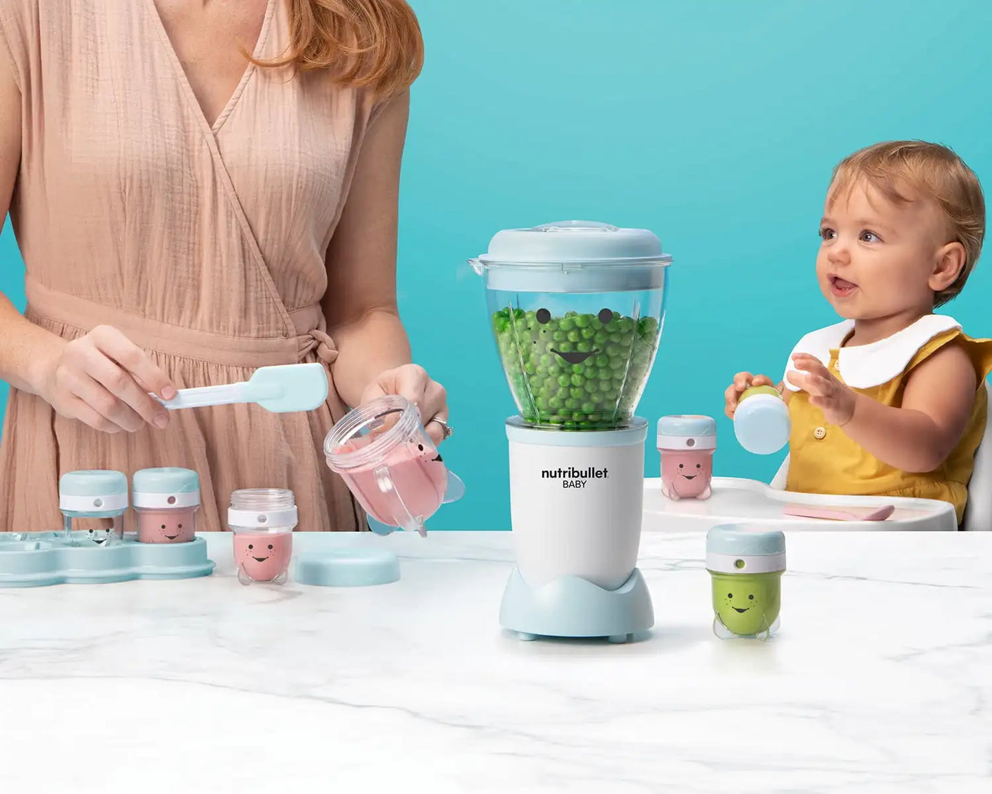 nutribullet Baby® Baby Food Blender 16 Piece NBY10100 – Blue / White