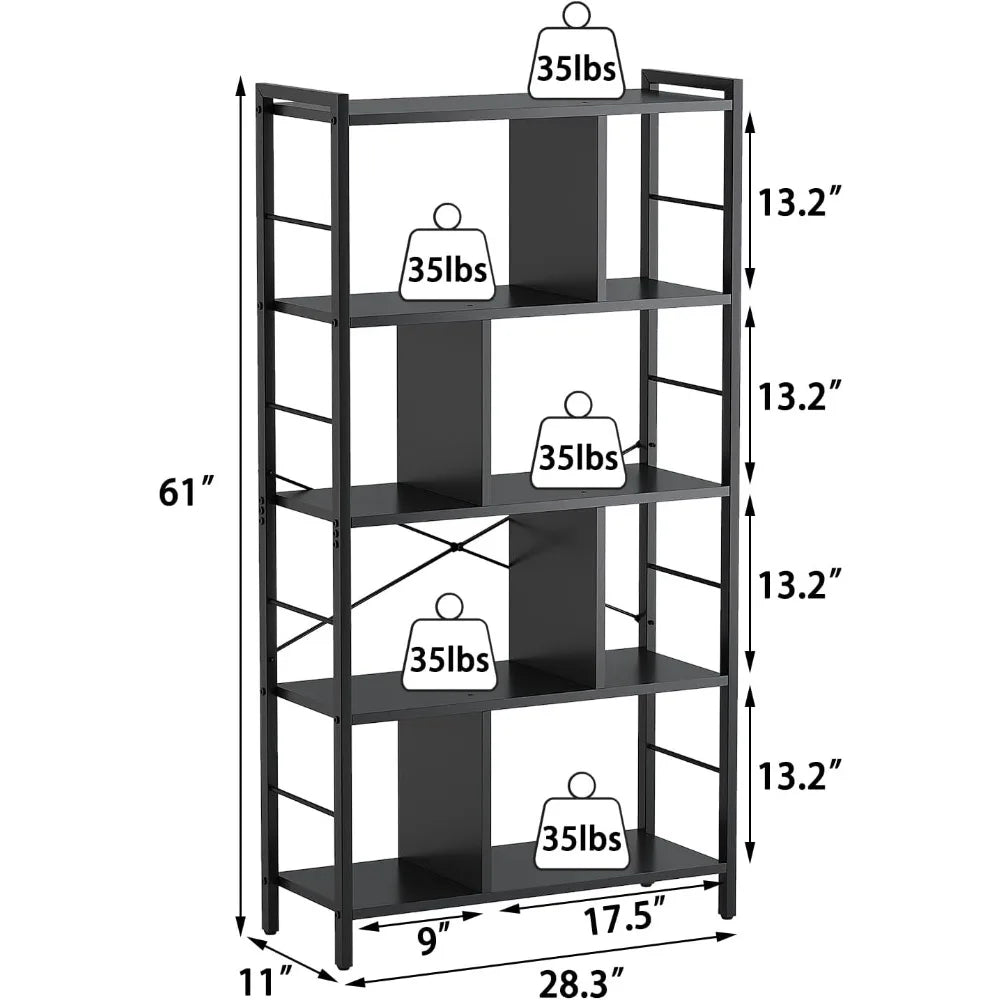 5 Storey Industrial Wood Metal Frame Vertical.