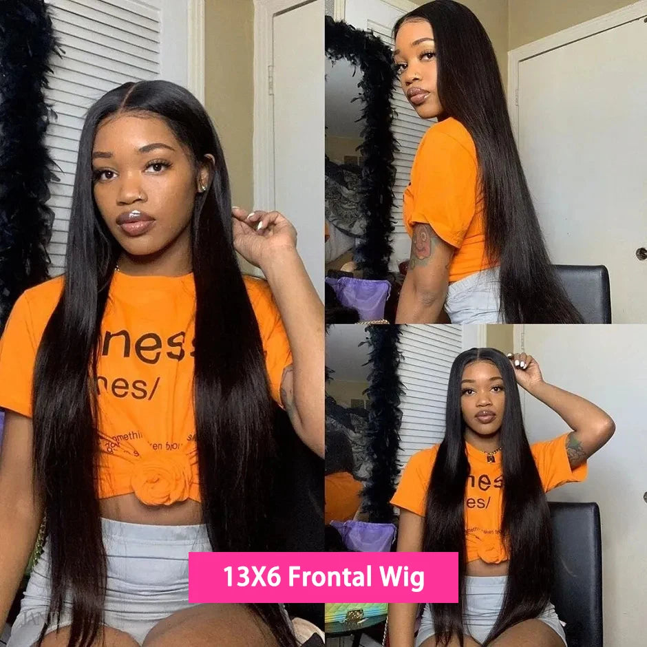 Wear Go Glueless Wig 30 34 Inch Bone Straight Transparent.