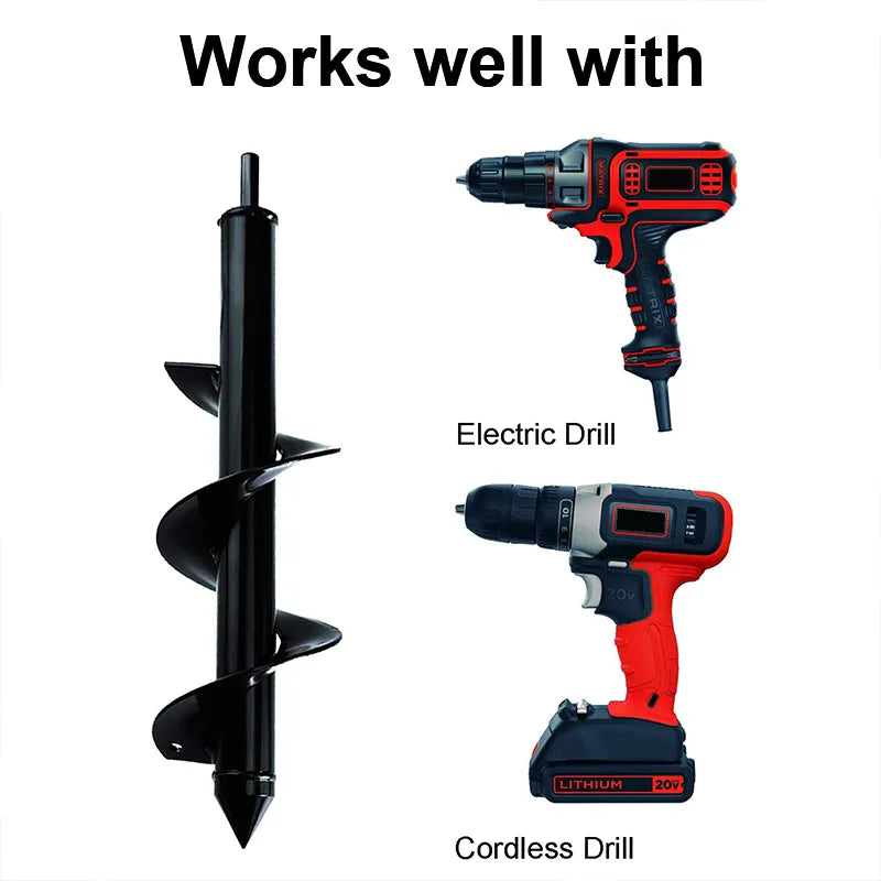 9 Size Garden Auger Drill Bit Tool Ground Drill Earth Drill.