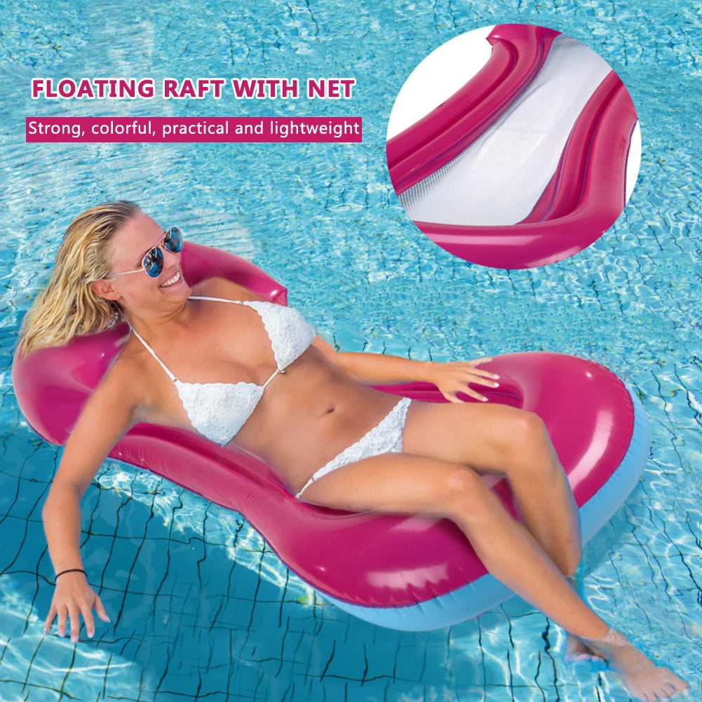 Foldable Inflatable Hammock Back Floating Water Row Air Mattress