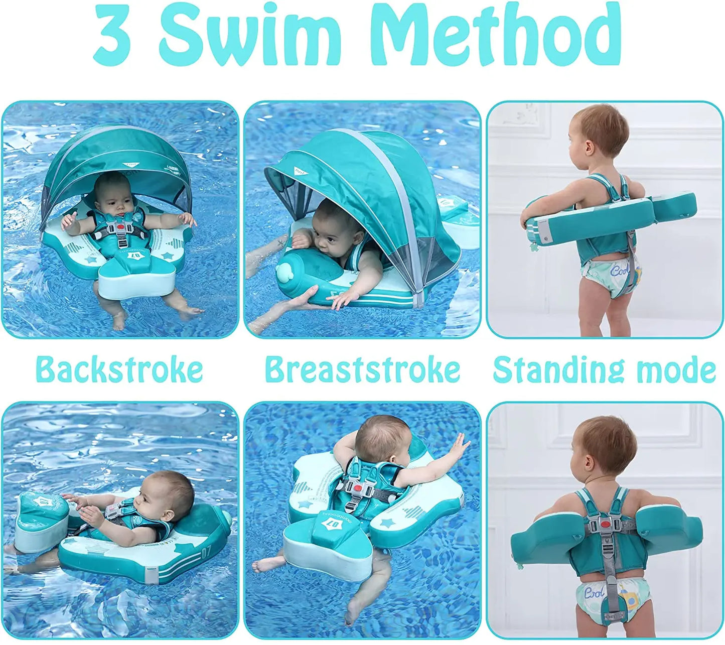 HECCEI Mambobaby Swimming Float Add Tail Canopy Newest Baby