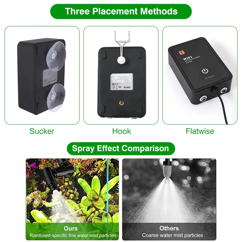 Intelligent Reptile Spray Humidifier Irrigation Timer WiFi.