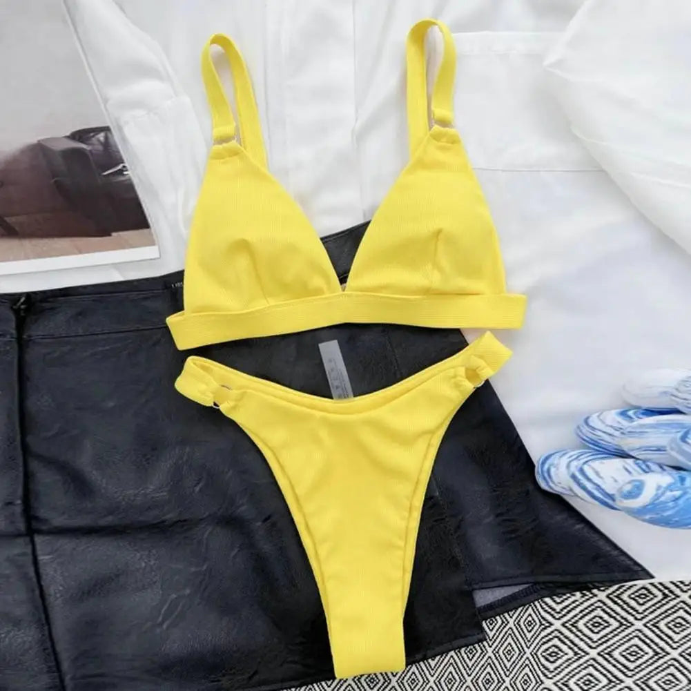 Bikini Swimwear 1 Set Stylish Quick Drying Breathable  Bikini Bra Briefs SetWomen