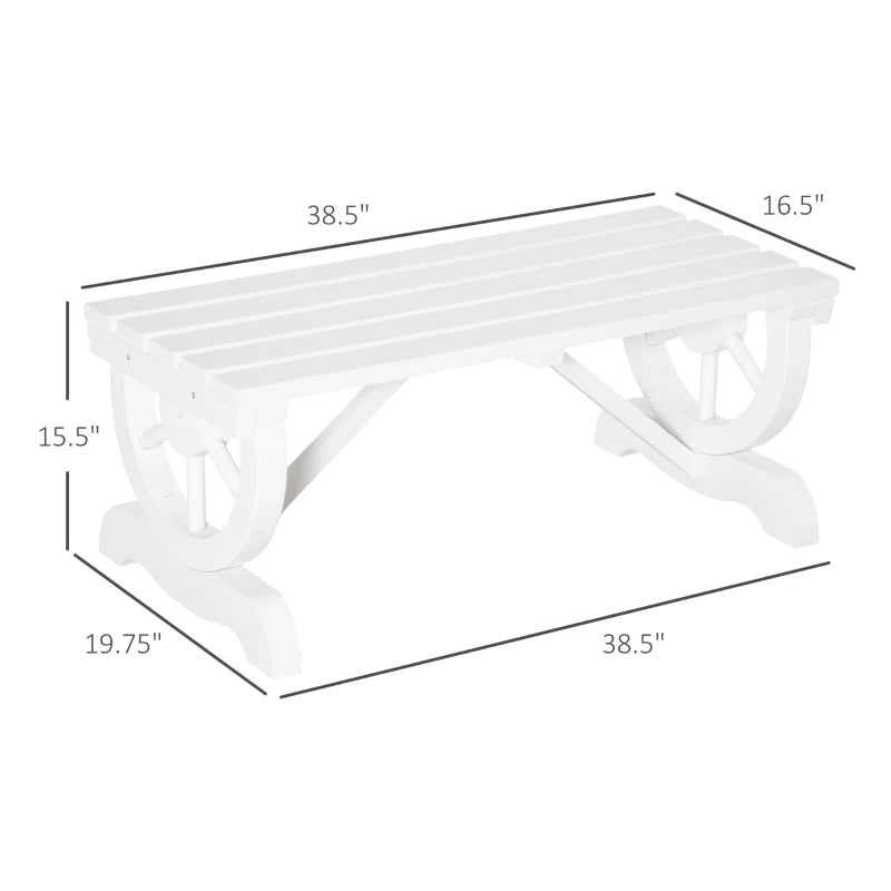 White 2-Person Garden Bench